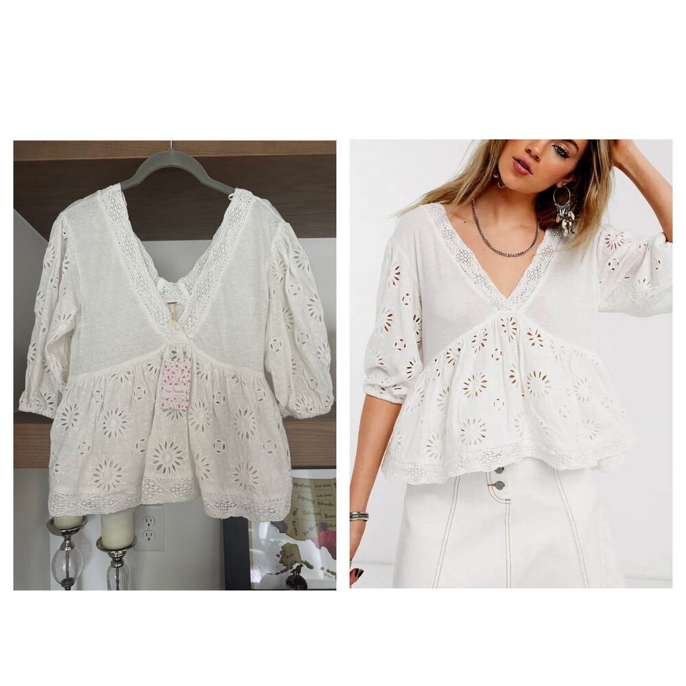 NEW Free People Sweeter Side Top in White